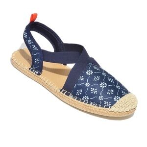 NWT Sea Star Seafarer Slingback Navy Floral Sandals